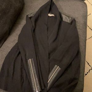 Banana Republic Open Cardigan with Leather Accents